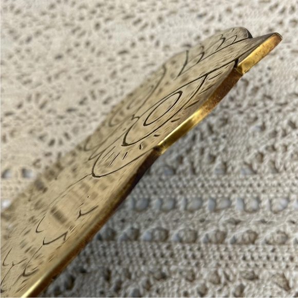 Vintage Solid Brass Owl Footed Trivet Hot Plate Retro Decor - Picture 7 of 9